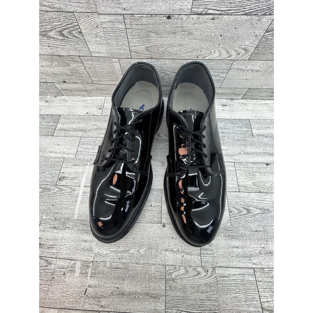 Bates Dress Shoes Mens Size 8.5 D Black Patent Leather Oxford Formal Vibram Sole